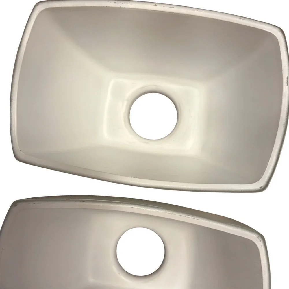 MCM White Frosted Glass Rectangular Bell Lamp Shade Replacement Globes Set of 4
